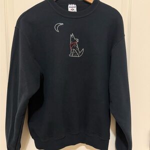 Jerzees vintage southwest Black Crewneck Sweater with Rhinestones